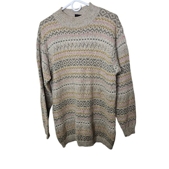 LizSport Sweaters - Vintage LizSport Sweater Made in Taiwan Size S Linen Cotton Blend Crew Neck